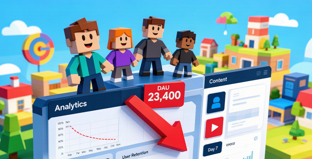 Roblox Q2 DAU下降 UGC留存